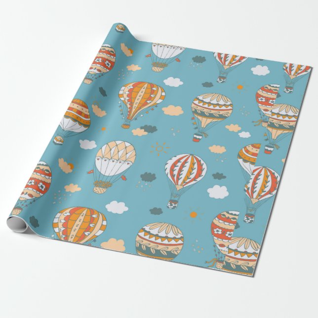 Balloons color pattern wrapping paper (Unrolled)