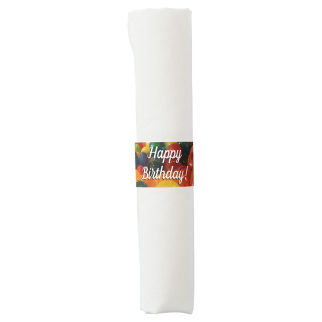 Balloons Colorful Birthday Napkin Bands (Front)