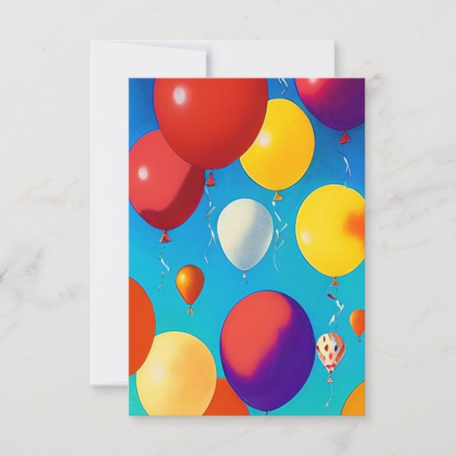 Balloons colorful celebrate Flat Card Congratulate (Front)