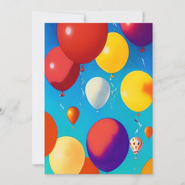 Balloons colorful celebrate Flat Card Thank You  (Front)