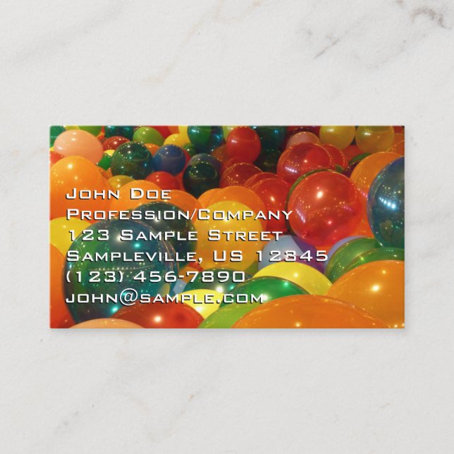 Balloons Colorful Party Design Business Card (Front)