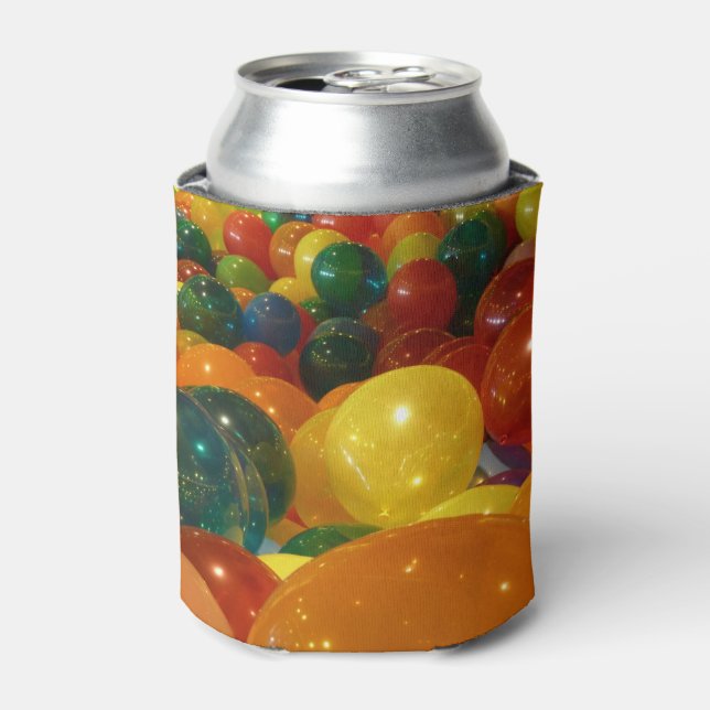 Balloons Colorful Party Design Can Cooler (Can Front)
