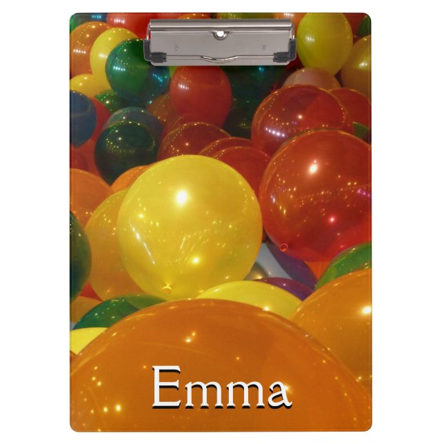 Balloons Colorful Party Design Clipboard (Front)
