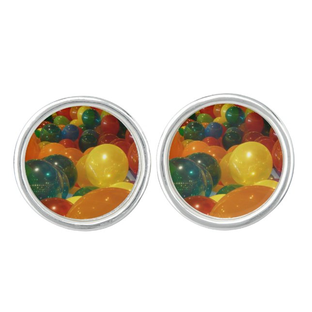 Balloons Colorful Party Design Cufflinks (Front)