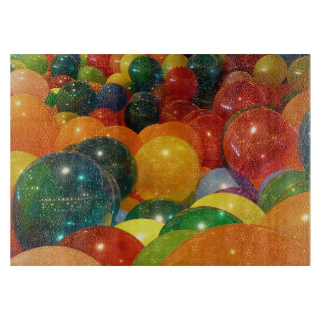 Balloons Colorful Party Design Cutting Board (Front)