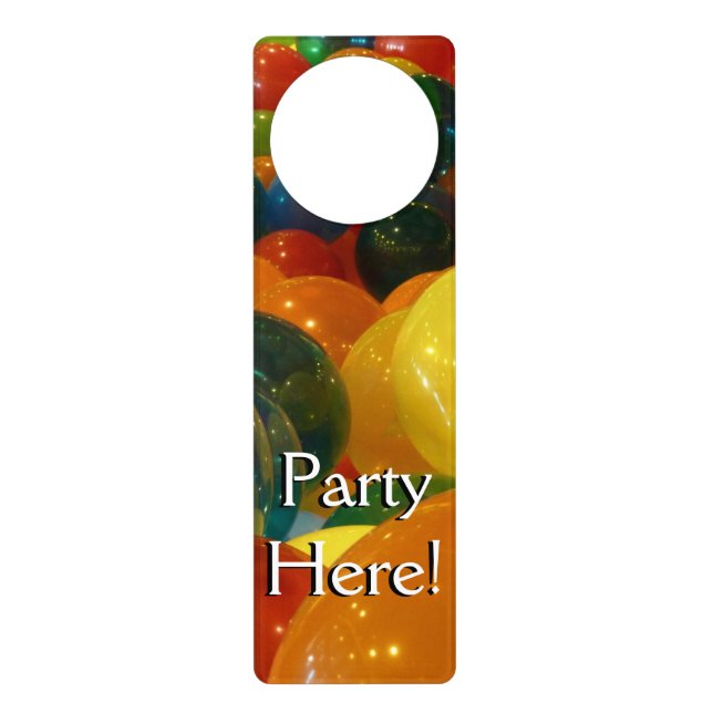 Balloons Colorful Party Design Door Hanger (Front)