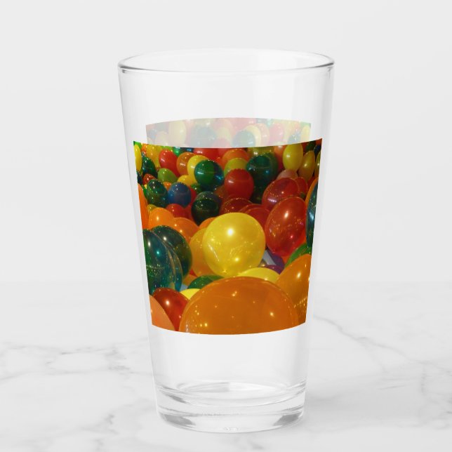 Balloons Colorful Party Design Glass (Front)