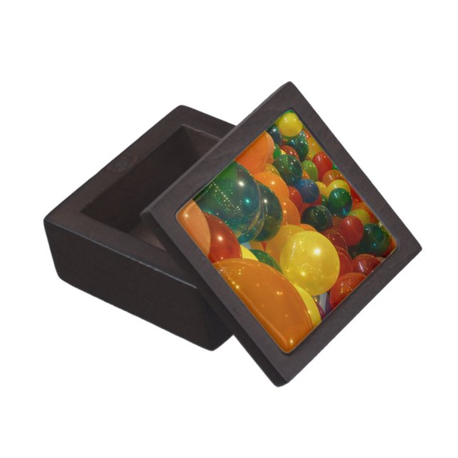 Balloons Colorful Party Design Jewelry Box (Opened)