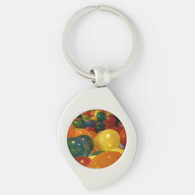 Balloons Colorful Party Design Keychain (Front)