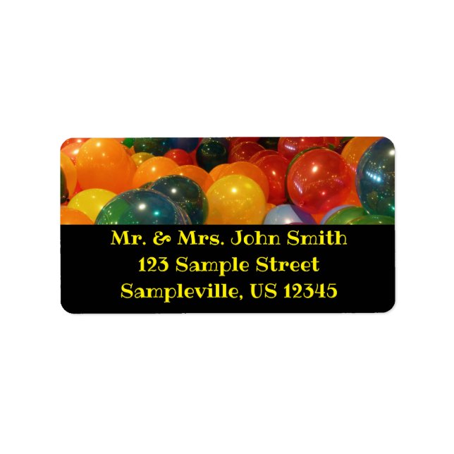 Balloons Colorful Party Design Label (Front)