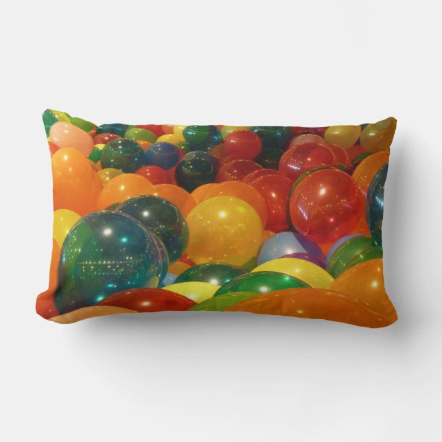 Balloons Colorful Party Design Lumbar Pillow (Front)