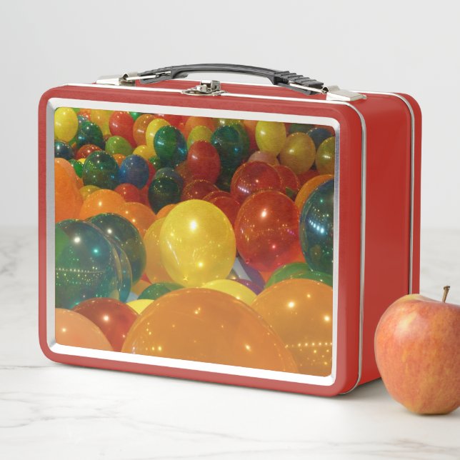 Balloons Colorful Party Design Metal Lunch Box (In Situ)