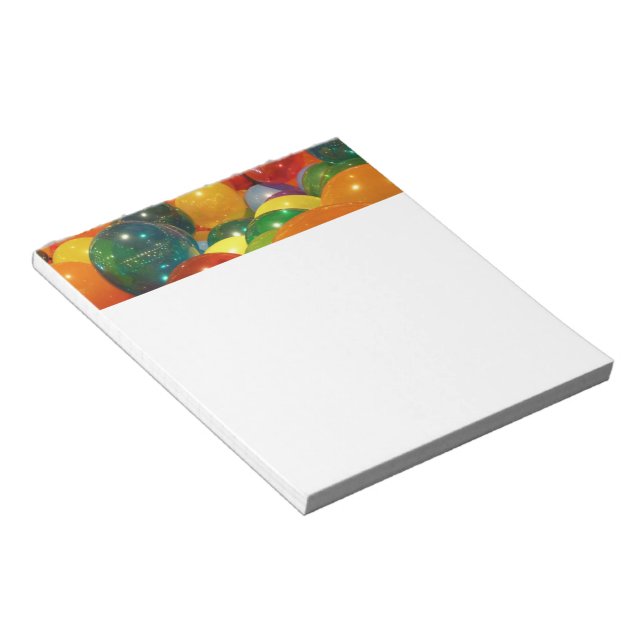 Balloons Colorful Party Design Notepad (Angled)
