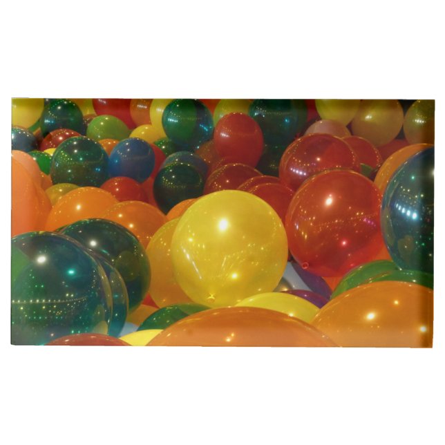 Balloons Colorful Party Design Place Card Holder (Front)