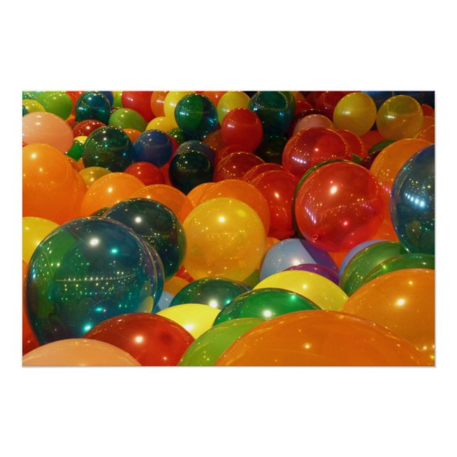 Balloons Colorful Party Design Poster (Front)