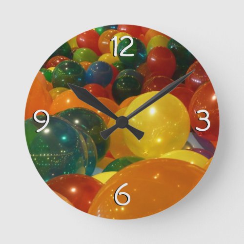 Balloons Colorful Party Design Round Clock