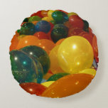 Balloons Colorful Party Design Round Pillow