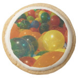 Balloons Colorful Party Design Round Shortbread Cookie