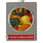Balloons Colorful Party Design Silver Plated Banner Ornament
