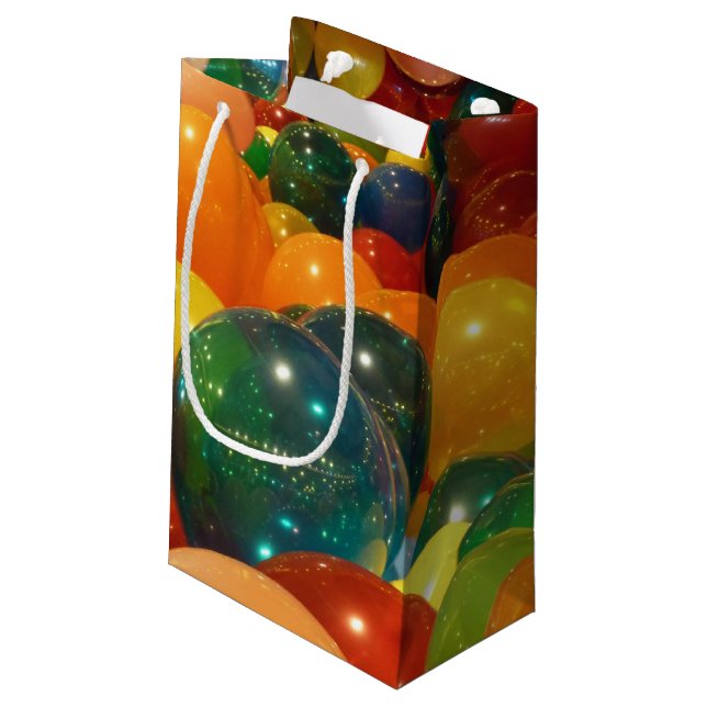 Balloons Colorful Party Design Small Gift Bag (Back Angled)