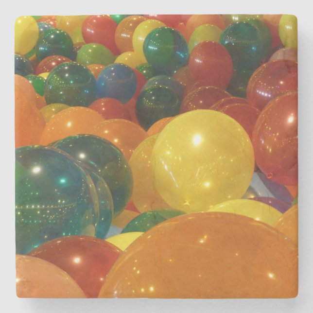 Balloons Colorful Party Design Stone Coaster (Front)
