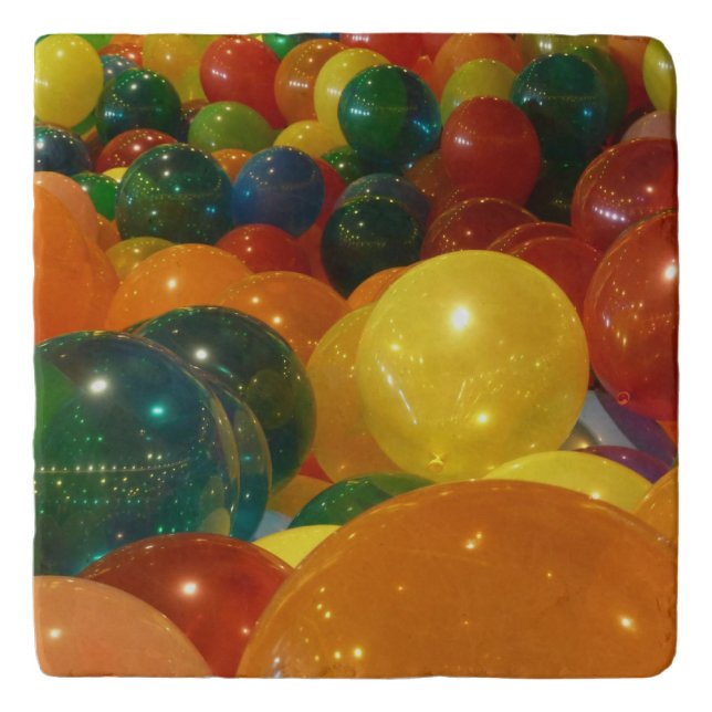 Balloons Colorful Party Design Trivet (Front)
