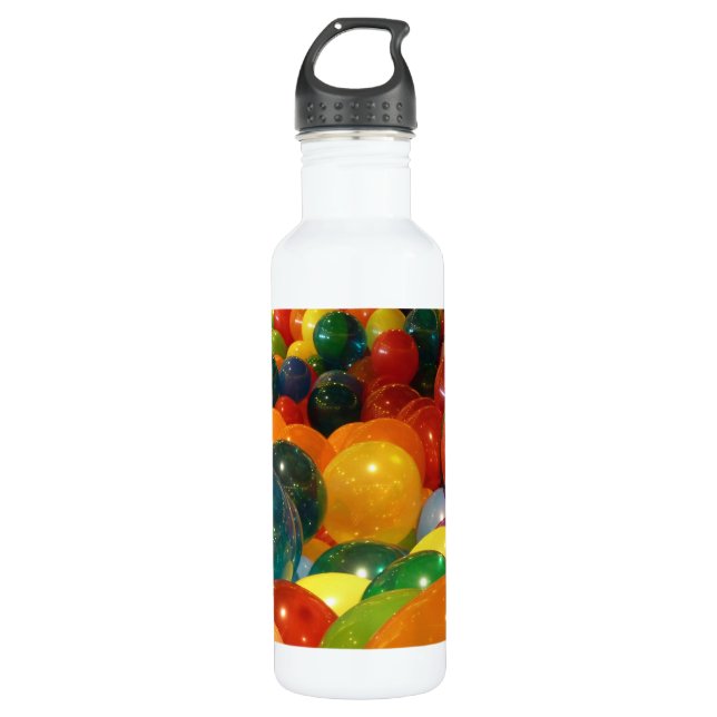 Balloons Colorful Party Design Water Bottle (Front)