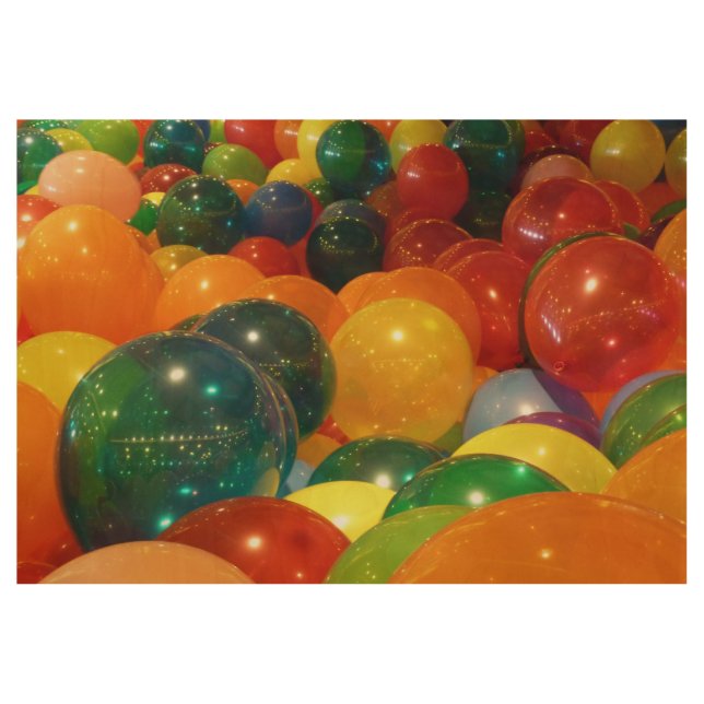 Balloons Colorful Party Design Wood Poster (Front)