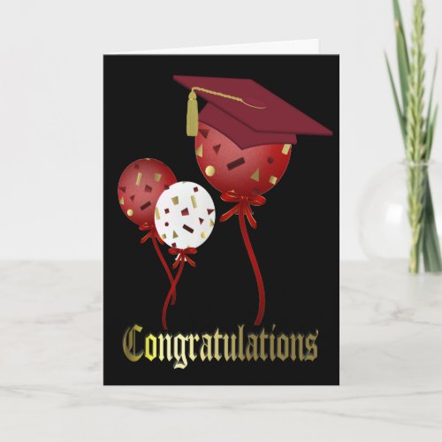 Balloons Custom Graduation Card