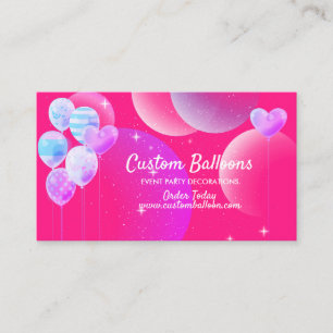 Balloons custom logo qr code Event Decor Business Card