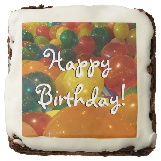 Balloons Design "Happy Birthday" Brownie (Front)