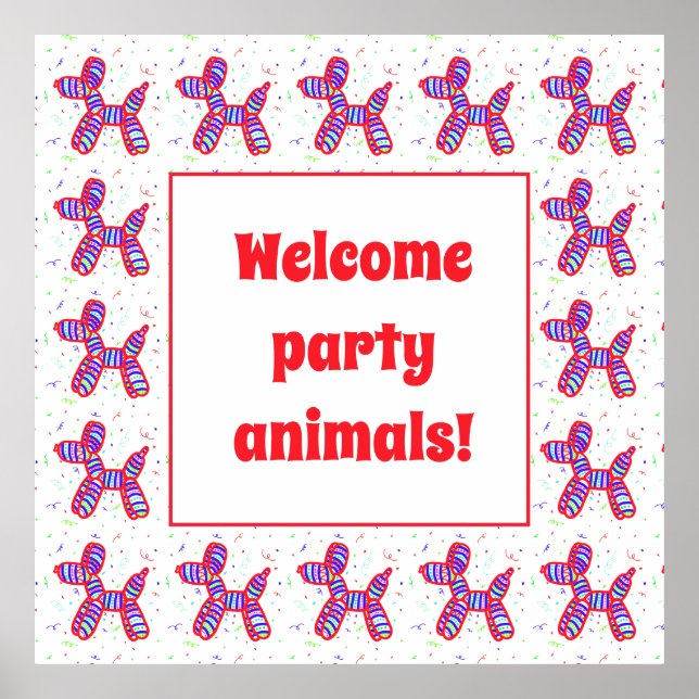 Balloons Dogs Party Poster (Front)