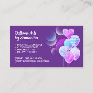 Balloons Event Party Decoration logo qr code Business Card