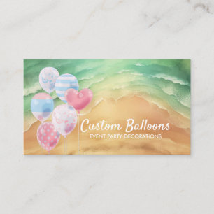 Balloons Event Party Planner Decor Beach Business Card