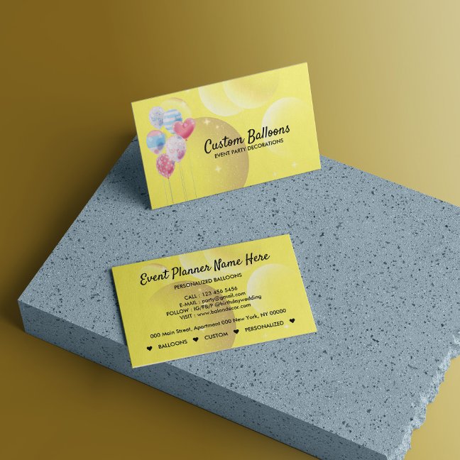Balloons Event Party Planner Decoration bling Business Card
