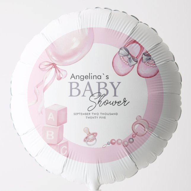 Balloons for baby shower teddy bear. (Front)