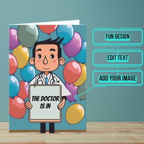 Balloons Funny Doctor Birthday Card