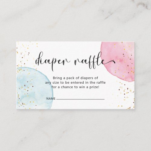 Balloons Gender Reveal Diaper Raffle Ticket Enclosure Card