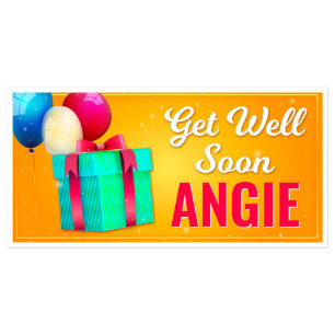 Balloons Gift Get Well Soon Personalized Banner