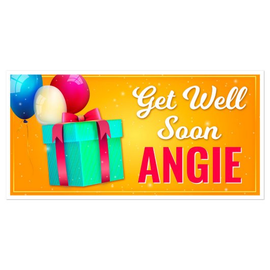 Balloons Gift Get Well Soon Personalized Banner  (Front)