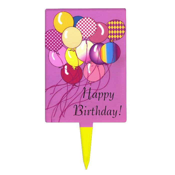 Balloons Happy Birthday Cake Pick