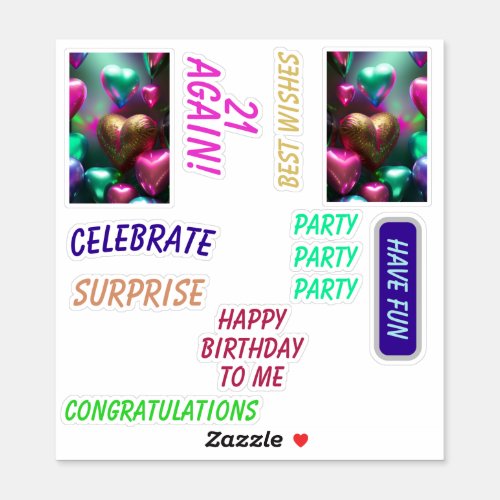 Balloons  Happy Birthday Greetings Editable Sticker