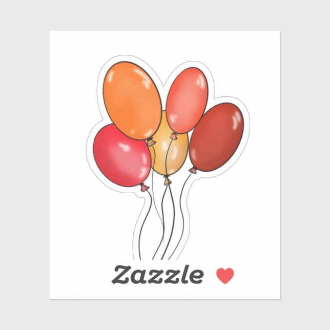 Balloons happy vibes sticker (Sheet)
