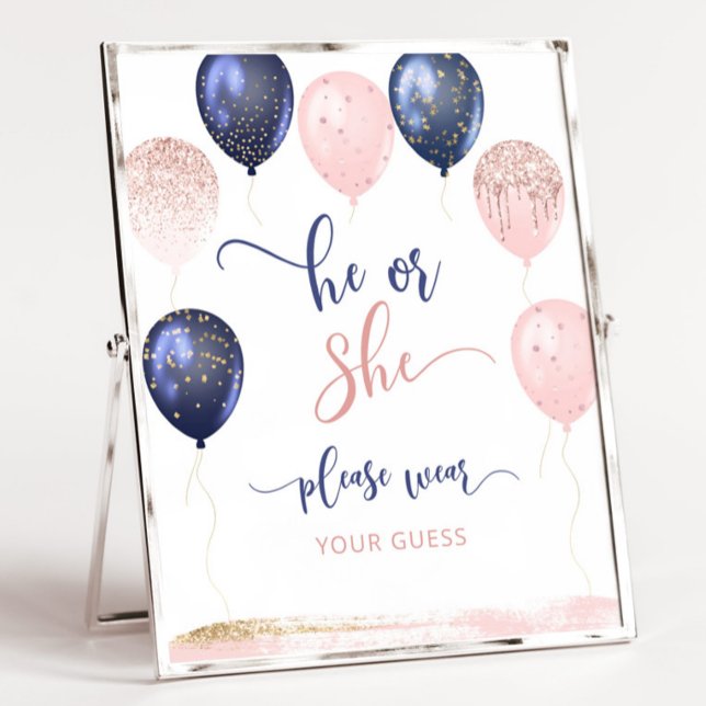 Balloons he or she please wear your guess poster (Creator Uploaded)