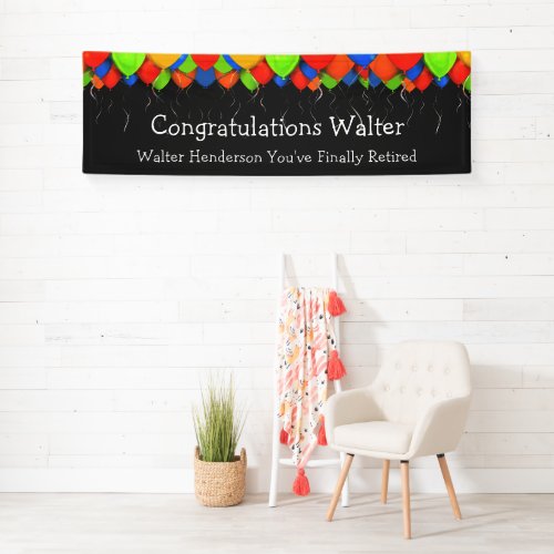 Balloons Office Retirement Celebration Banner