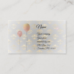 Balloons on Royal Gold Business Card