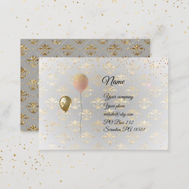 Balloons on Royal Gold, chubby Business Card (Creator Uploaded)