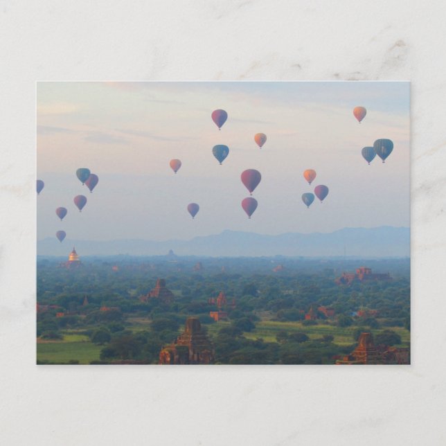Balloons over Bagan, Myanmar Postcard (Front)