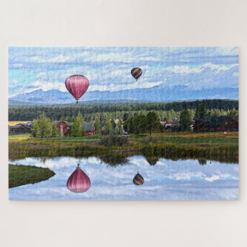 Balloons Over Pagosa Springs Golf Course Colorado Jigsaw Puzzle