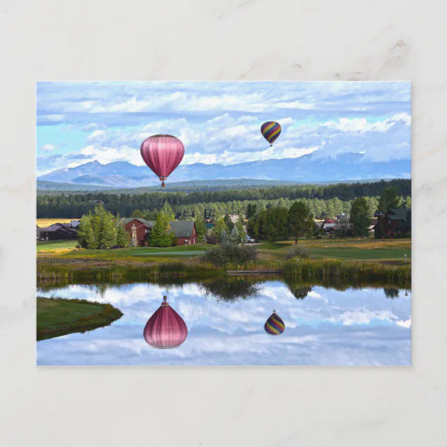 Balloons Over Pagosa Springs Golf Course Colorado Postcard Zazzle